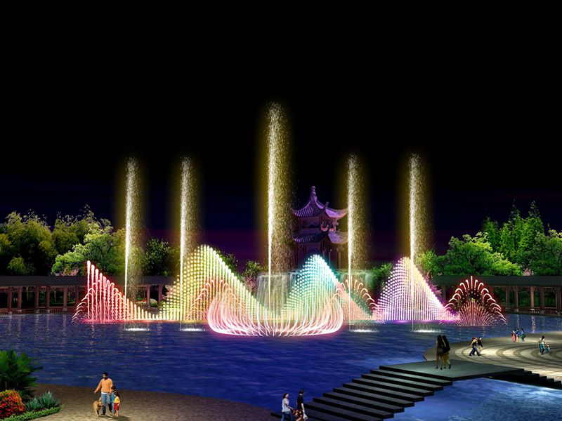 彩色音樂噴泉效果圖